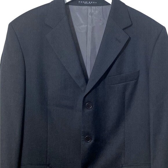 Hugo Boss Mens Blazer 40L Charcoal Light Wool Sport Jacket - Picture 3 of 11
